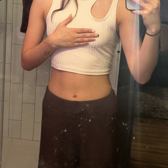 Beige Ribbed Tank Top - Picture 2 of 2